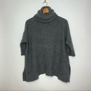 360 Cashmere Funnel Neck Gray Size Medium
